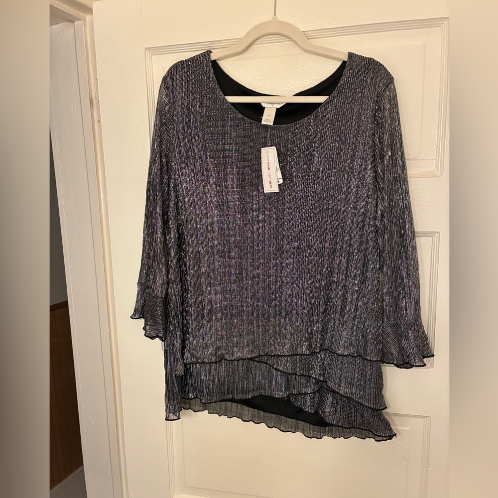 Sparkling Black and Silver Top - XL